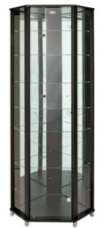 Argos Home 7 Shelf Glass Corner Display Cabinet - Black - thumbnail 1