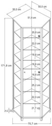 Argos Home 7 Shelf Glass Corner Display Cabinet - Black - thumbnail 2