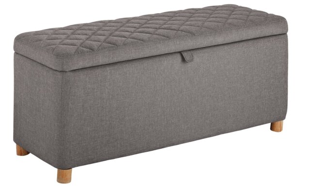 Argos Home James Fabric Large Ottoman - Grey - image 1