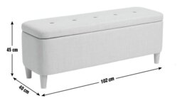 Argos Home James Fabric Large Ottoman - Grey - thumbnail 2