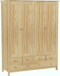 Argos Home New Scandinavia 4 Door 6 Drawer Wardrobe - Pine - thumbnail 2
