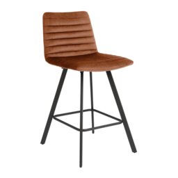 Argos Home Keaton Velvet Counter Bar Stool - Copper - thumbnail 1