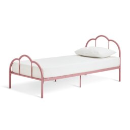 Argos Home Kids Cora Scalloped Metal Single Bed Frame - Pink - thumbnail 2