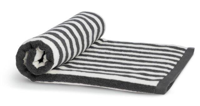 Habitat Grey Stripe Bath Towel - image 1