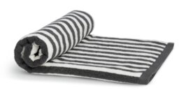 Habitat Grey Stripe Bath Towel - thumbnail 1