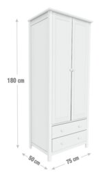 Argos Home New Scandinavia 2 Door 2 Drawer Wardrobe - White - thumbnail 2