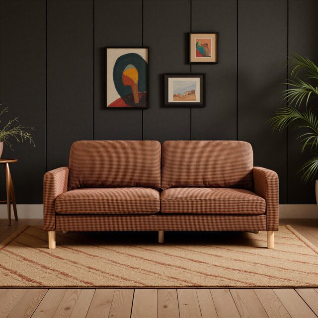 Argos Home Luna Fabric 3 Seater Sofa - Rust - image 1