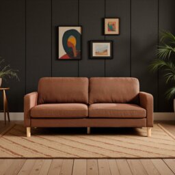 Argos Home Luna Fabric 3 Seater Sofa - Rust - thumbnail 1