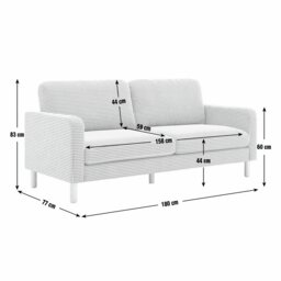 Argos Home Luna Fabric 3 Seater Sofa - Rust - thumbnail 2