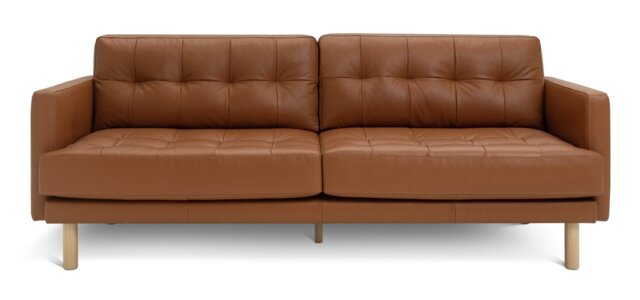 Habitat Newell Leather 3 Seater Sofa - Tan - image 1