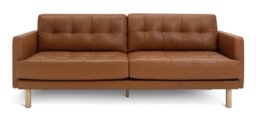 Habitat Newell Leather 3 Seater Sofa - Tan - thumbnail 1