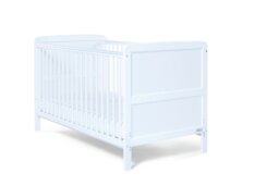Baby Elegance Travis Baby Cot Bed with Mattress - White - thumbnail 1