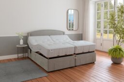 Mibed Superking Adjustable Drawer Bed & Mattress - Grey - thumbnail 1