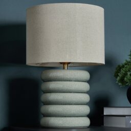 BHS Marshmallow Ceramic LED Table Lamp - Pale Green