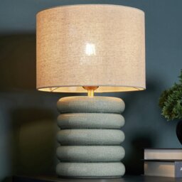 BHS Marshmallow Ceramic LED Table Lamp - Pale Green - thumbnail 2