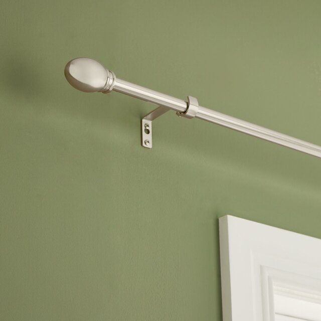 Argos Home Extendable Metal Pommel Satin Nickel Curtain Pole - 165 -300cm - image 1