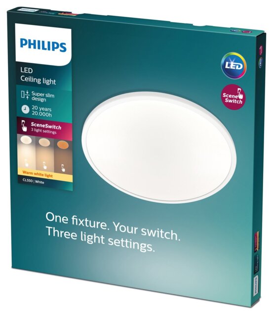 Philips Superslim Indoor Luminaire Flush Ceiling Light-White - image 1