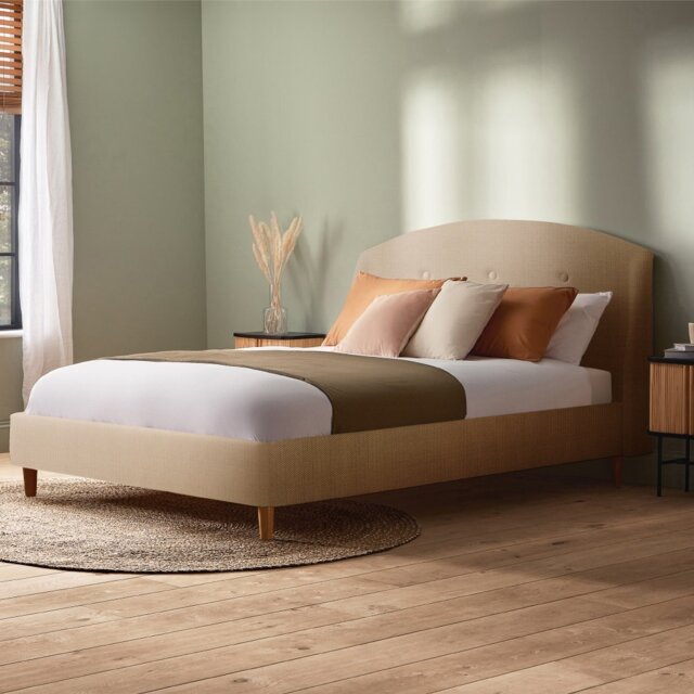 Silentnight Evana Double Fabric Bed Frame - Beige - image 1