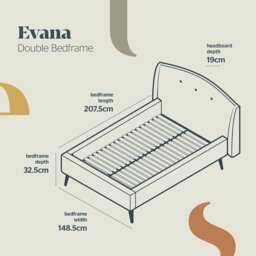 Silentnight Evana Double Fabric Bed Frame - Beige - thumbnail 2