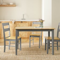 Argos Home Chicago Wooden 4 Seater Dining Table - Grey - thumbnail 1