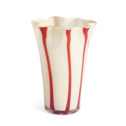 Habitat Milk Glass Red & White Handkerchief Stripe Vase - thumbnail 2