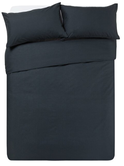 Habitat Easycare Plain Black Bedding Set - Double - image 1