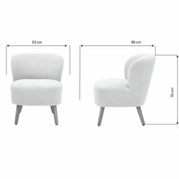 GFW Evie Boucle Teddy Accent Chair- Cream - thumbnail 2