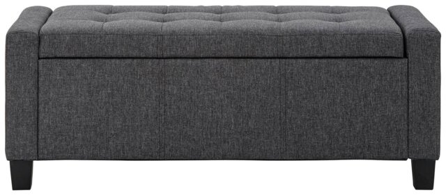 GFW Verona Fabric Ottoman Bench - Charcoal - image 1