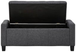 GFW Verona Fabric Ottoman Bench - Charcoal - thumbnail 2
