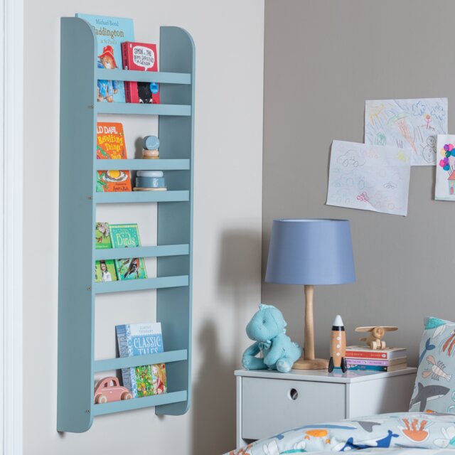 Habitat Kids Scandinavia Wall Mounted Bookcase - Duck Egg - image 1