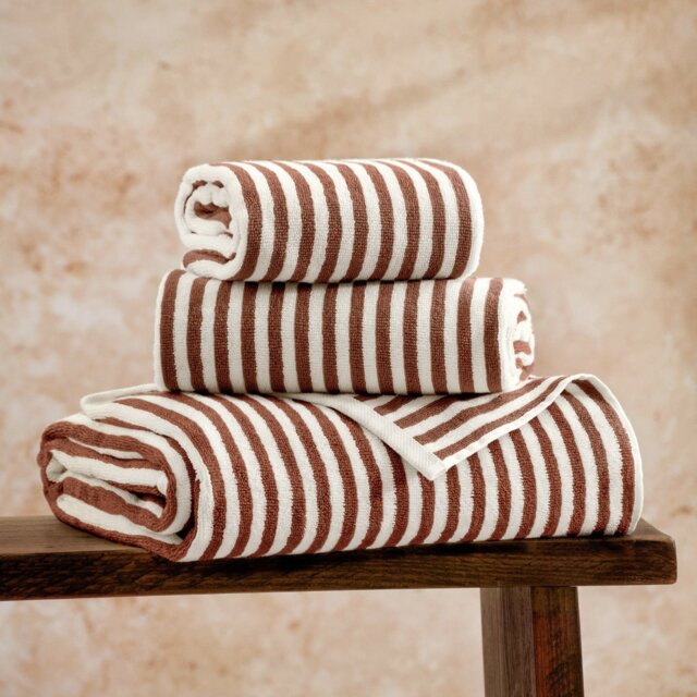 Yard Hebden Stripe Hand Towel - Brown - image 1
