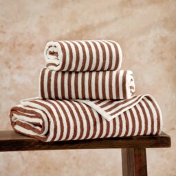 Yard Hebden Stripe Hand Towel - Brown - thumbnail 1