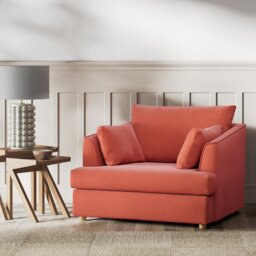 Habitat Holmfirth Fabric Cuddle Chair - Papaya - thumbnail 2