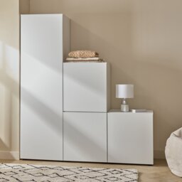 Argos Home Malibu Stepped Small Storage Wardrobe - White - thumbnail 1
