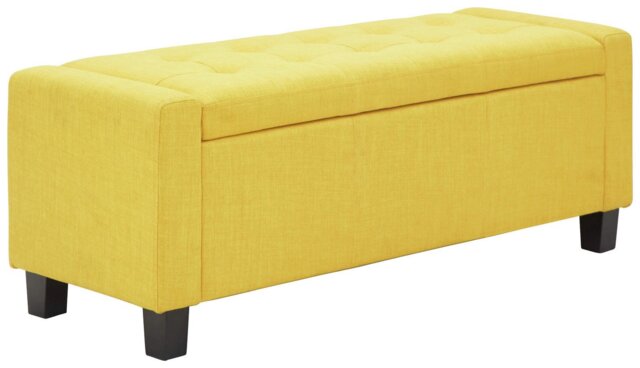 GFW Verona Fabric Ottoman Bench - Mustard - image 1