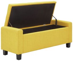 GFW Verona Fabric Ottoman Bench - Mustard - thumbnail 2