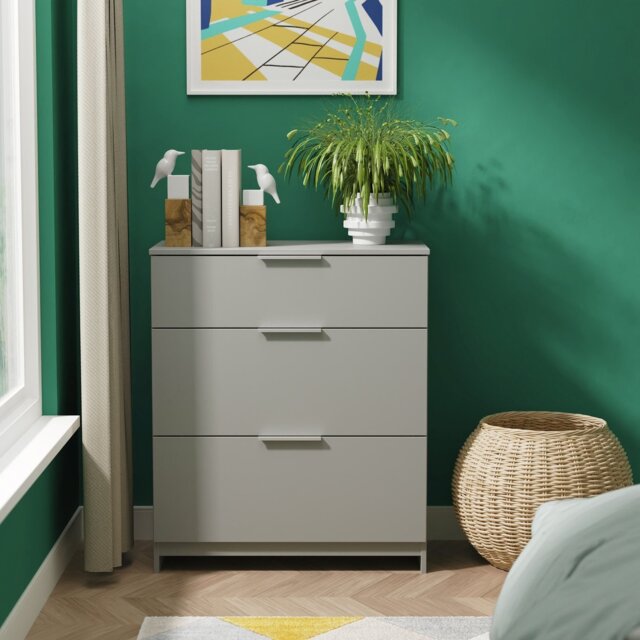 Livara Ready Assembled Orillia 3 Drawer Chest - Grey - image 1