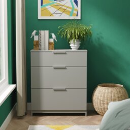 Livara Ready Assembled Orillia 3 Drawer Chest - Grey - thumbnail 1