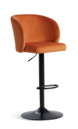 Argos Home Alice Velvet Bar Stool - Rust - thumbnail 1