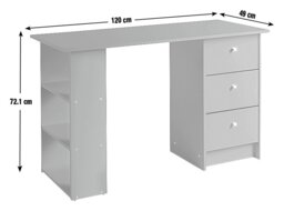 Argos Home Malibu 3 Drawer Office Desk - White - thumbnail 2