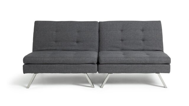 Argos Home Duo Fabric 2 Seater Clic Clac Sofa Bed - Charcoal - image 1