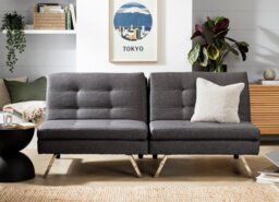 Argos Home Duo Fabric 2 Seater Clic Clac Sofa Bed - Charcoal - thumbnail 2