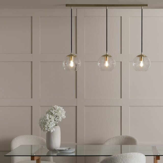 Habitat Coleman 3 Light Pendant Light - Brass - image 1