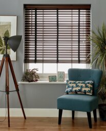 Habitat Wooden Brown 50mm Slat Venetian Tape Blind - 180cm