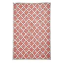 Think Rugs Washable Coral Orange Flatweave Rug - 122x170cm - thumbnail 2