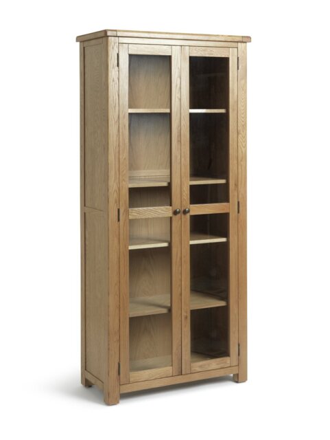 Argos Home Kent 2 Door Glass Display Cabinet - Oak - image 1