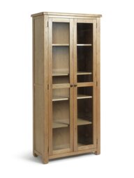 Argos Home Kent 2 Door Glass Display Cabinet - Oak - thumbnail 1