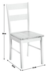 Argos Chicago Pair of Solid Wood Dining Chair- Oak & Cream - thumbnail 2