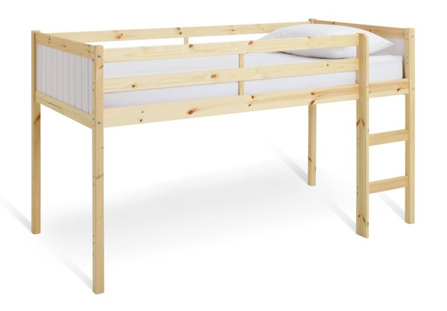 Argos Home Kids Single Mid Sleeper Bed Frame - White & Pine - image 1