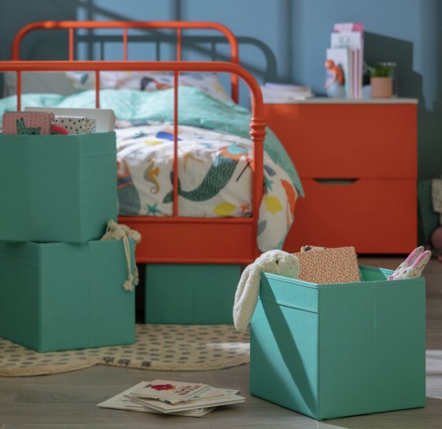 Habitat Set of 4 Plain Storage Boxes - Teal - image 1